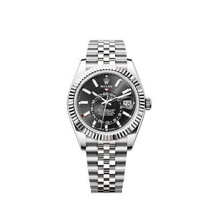 Sky-Dweller, 40mm, Oystersteel and 18k White Gold, Black, Jubilee, Ref# 336934-0008