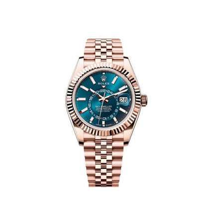 Sky-Dweller Everose Gold Blue-Green Turquoise Men’s Watch