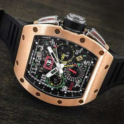 ðŸ”¥ðŸ”¥Best selling specialsðŸ”¥ðŸ”¥-RICHARD MILLE RM 11-02 Automatic Flyback Chronograph Dual Time Zone Rose Gold