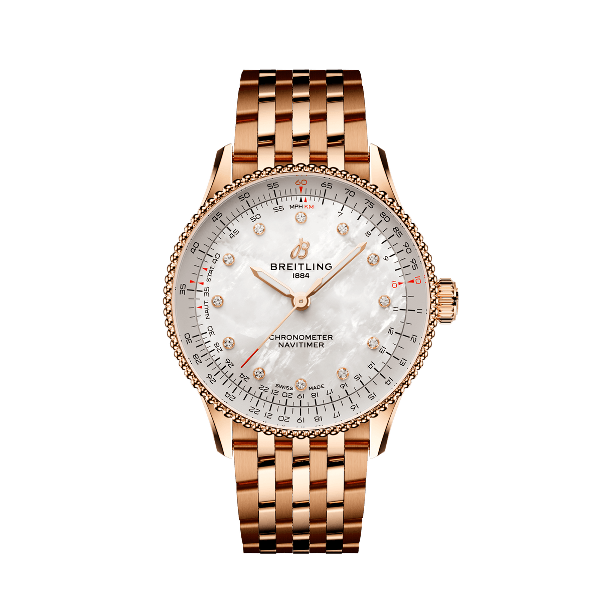 Breitling Navitimer Automatic 36, Small-scale traceable 18k Red Gold, Ref# R17327211A1R1, Unworn 2024