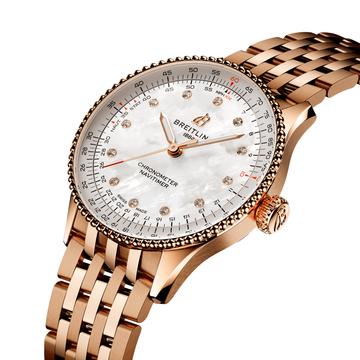 Breitling Navitimer Automatic 36, Small-scale traceable 18k Red Gold, Ref# R17327211A1R1, Unworn 2024