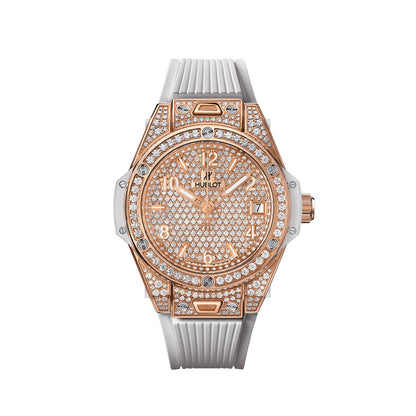 Hublot Big Bang ONE CLICK KING GOLD WHITE FULL PAVÃ‰ Ref# 465.OE.9010.RW.1604