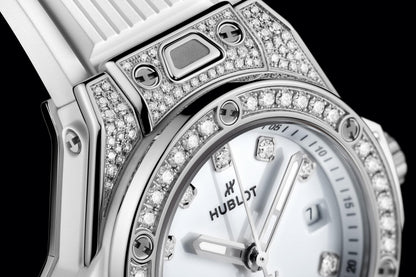 Hublot Big Bang ONE CLICK STEEL WHITE PAVÃ‰ Ref# 485.SE.2210.RW.1604