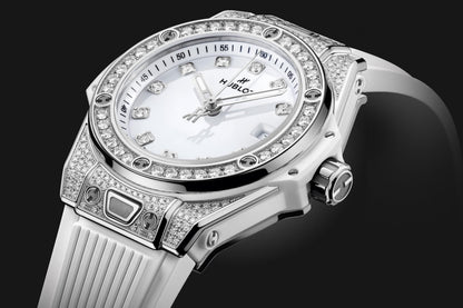 Hublot Big Bang ONE CLICK STEEL WHITE PAVÃ‰ Ref# 485.SE.2210.RW.1604