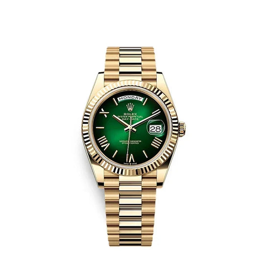 Day-Date 40 Oyster, 40 mm, Yellow Gold, Green Ombré Dial, Ref# 228238-0069