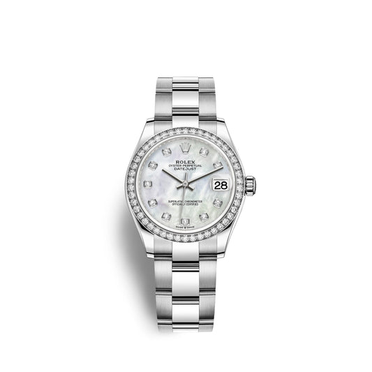 Datejust 31, Oystersteel, 18kt White Gold and diamonds, Ref# 278384RBR-0007