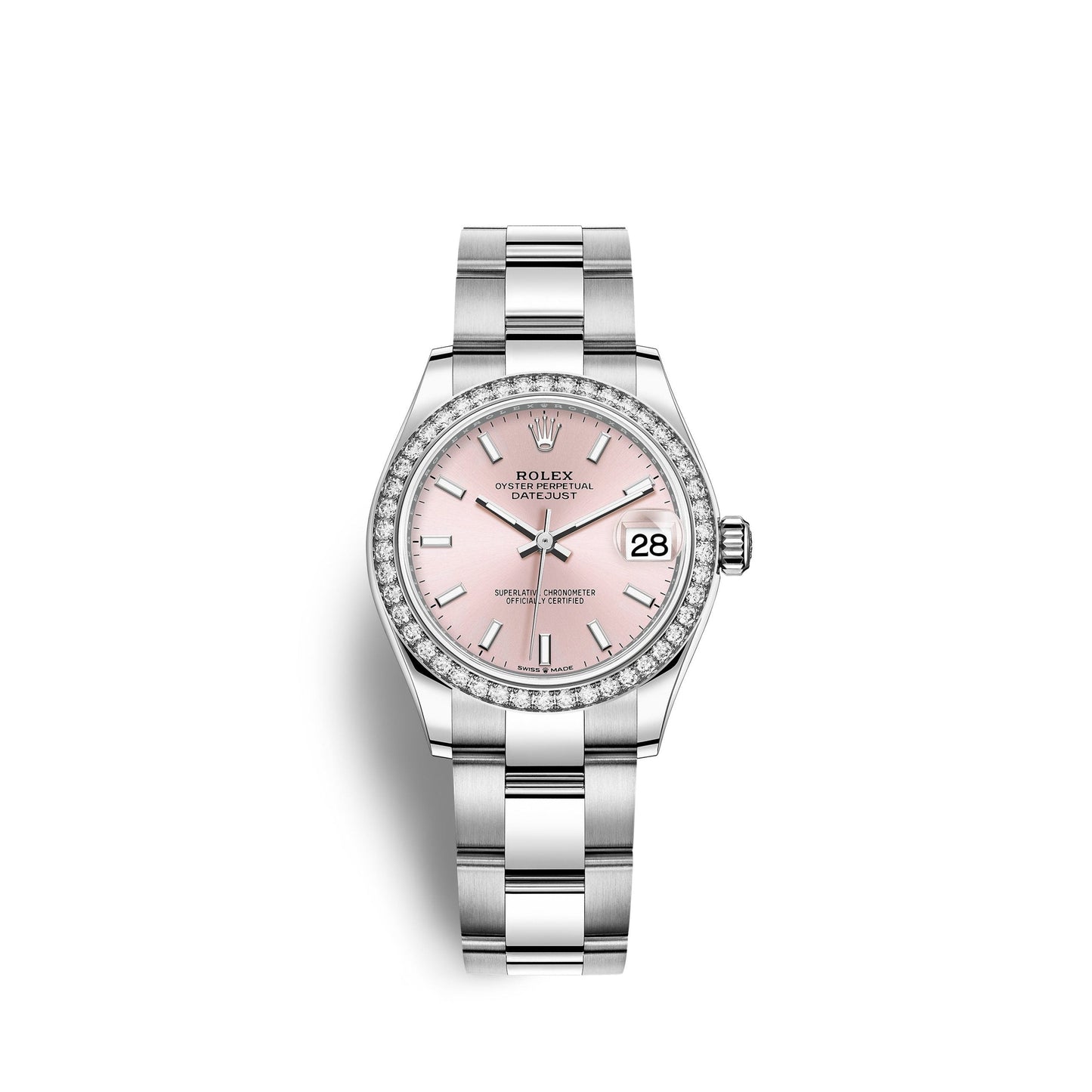 Datejust 31, Oystersteel, 18kt White Gold and diamonds, Ref# 278384RBR-0017