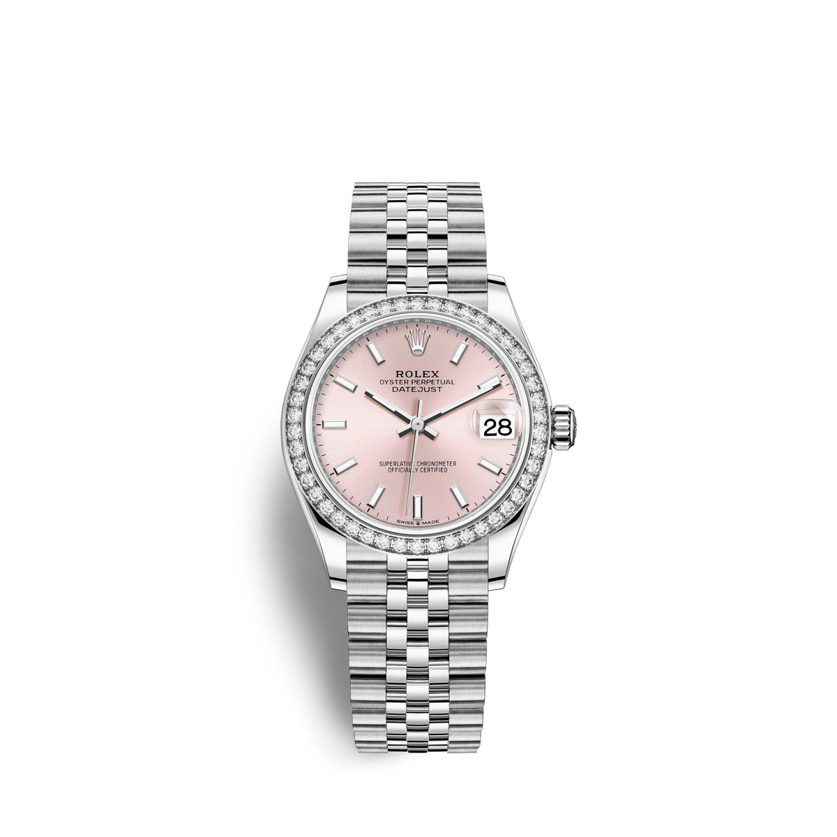 Datejust 31, Oystersteel, 18kt White Gold and diamonds, Ref# 278384RBR-0018