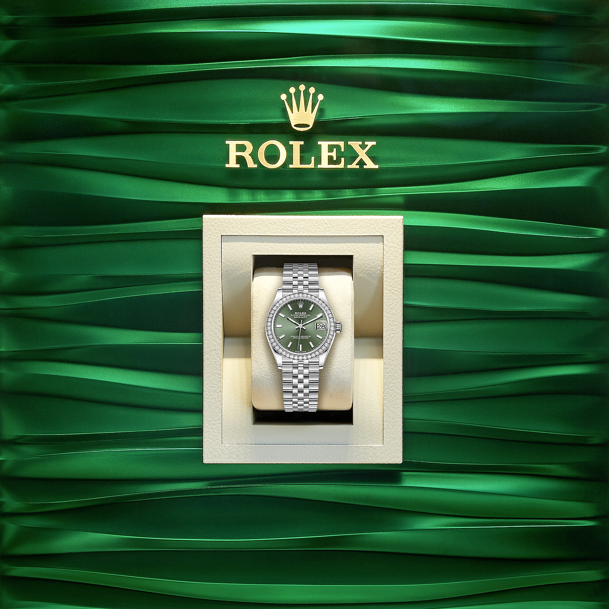 Datejust 31, Oystersteel, 18kt White Gold and diamonds, Ref# 278384RBR-0022