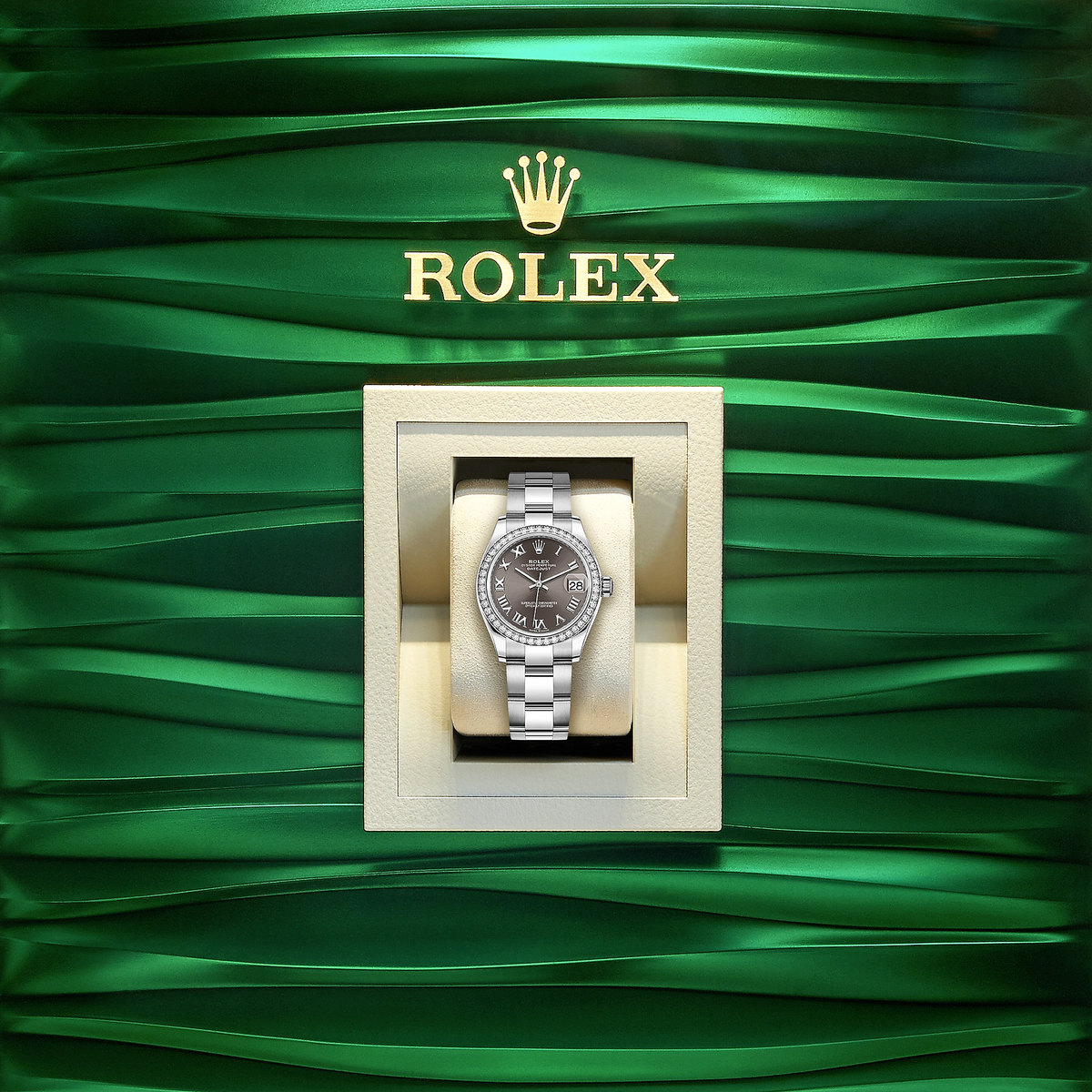 Datejust 31, Oystersteel, 18kt White Gold and diamonds, Ref# 278384RBR-0025