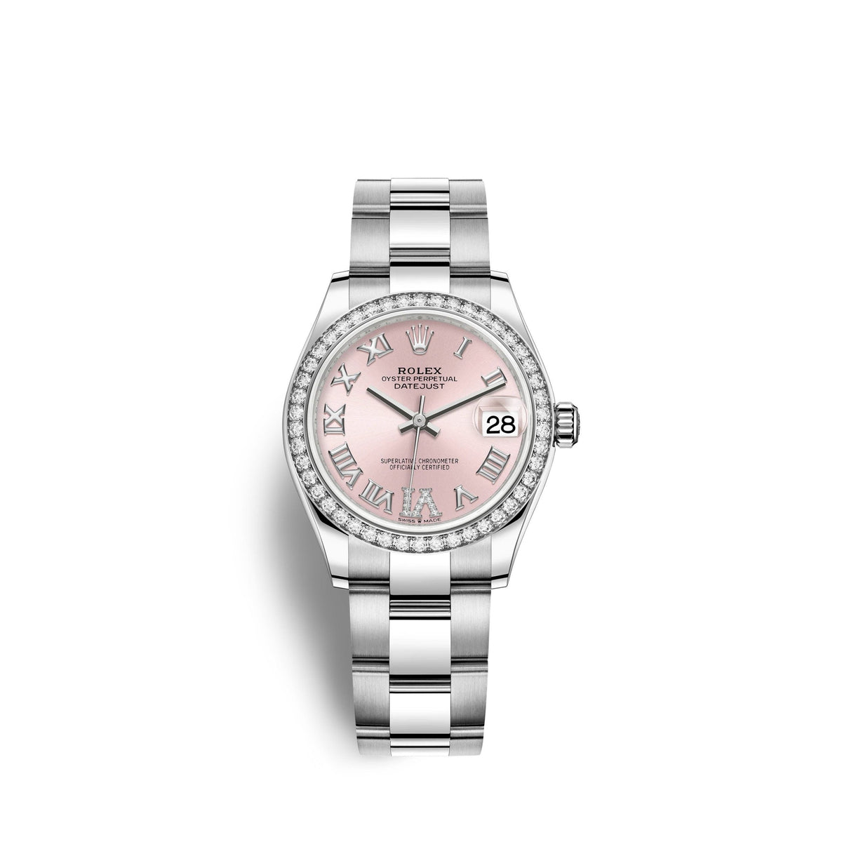 Datejust 31, Oystersteel, 18kt White Gold and diamonds, Ref# 278384RBR-0027