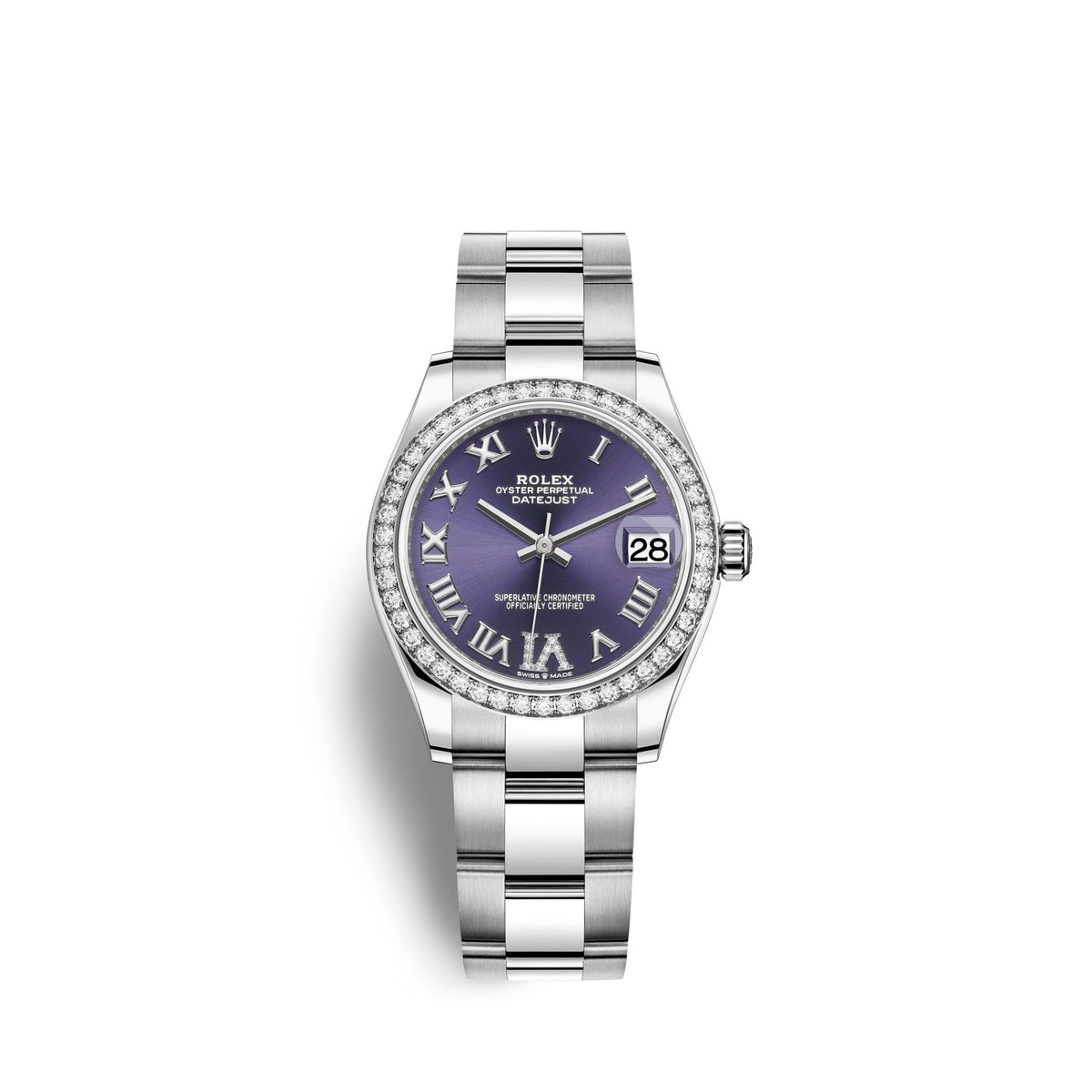 Datejust 31, Oystersteel, 18kt White Gold and diamonds, Ref# 278384RBR-0029