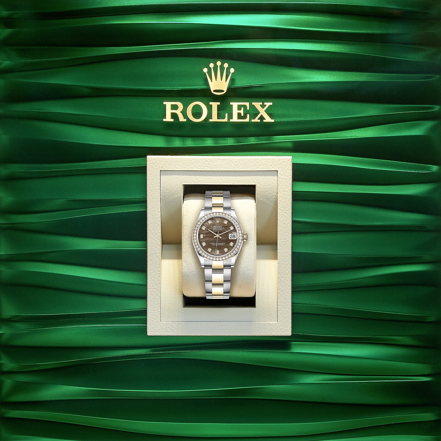 Datejust 31, Oystersteel, 18kt Yellow Gold and diamonds, Ref# 278383RBR-0023