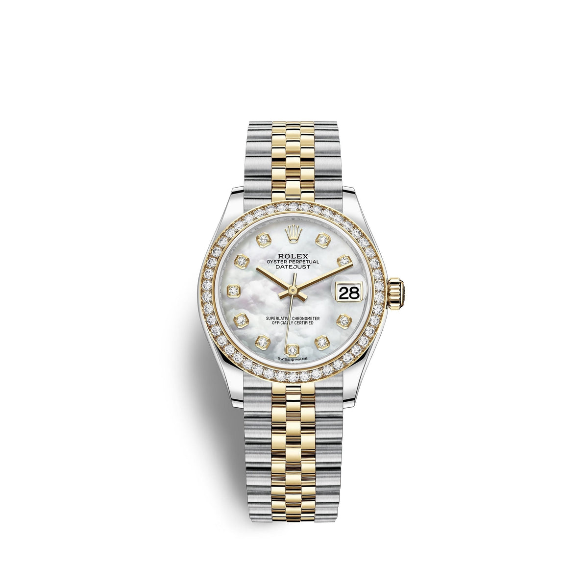 Datejust 31, Oystersteel, 18kt Yellow Gold and diamonds, Ref# 278383RBR-0028