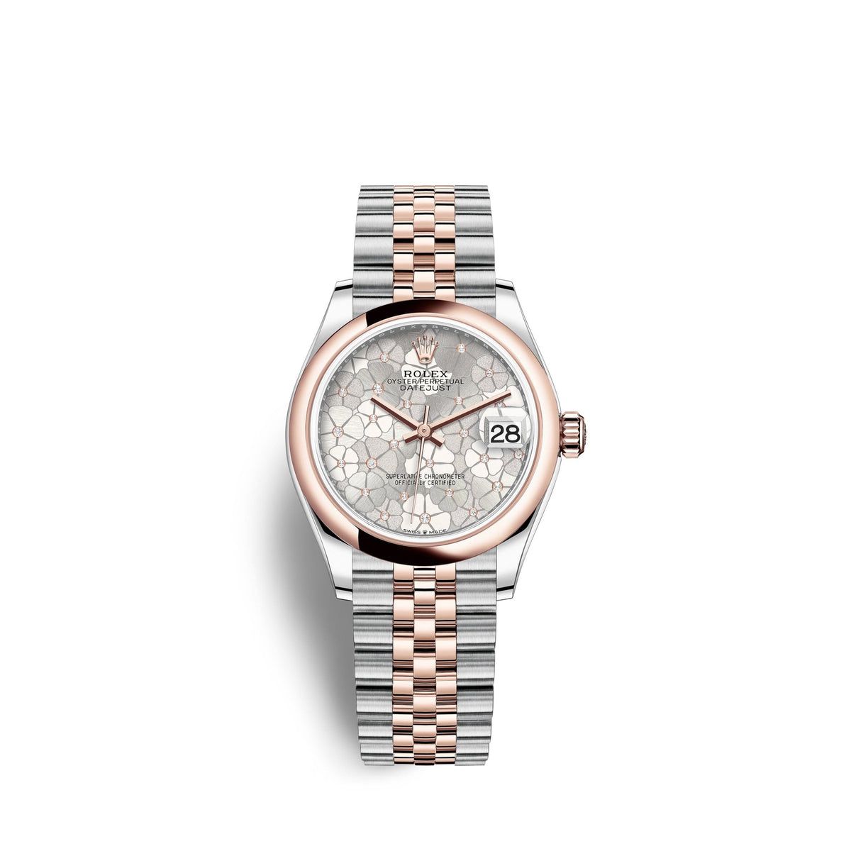 Datejust 31mm, Oystersteel and 18k Everose Gold and Diamonds, Ref# 278241-0032