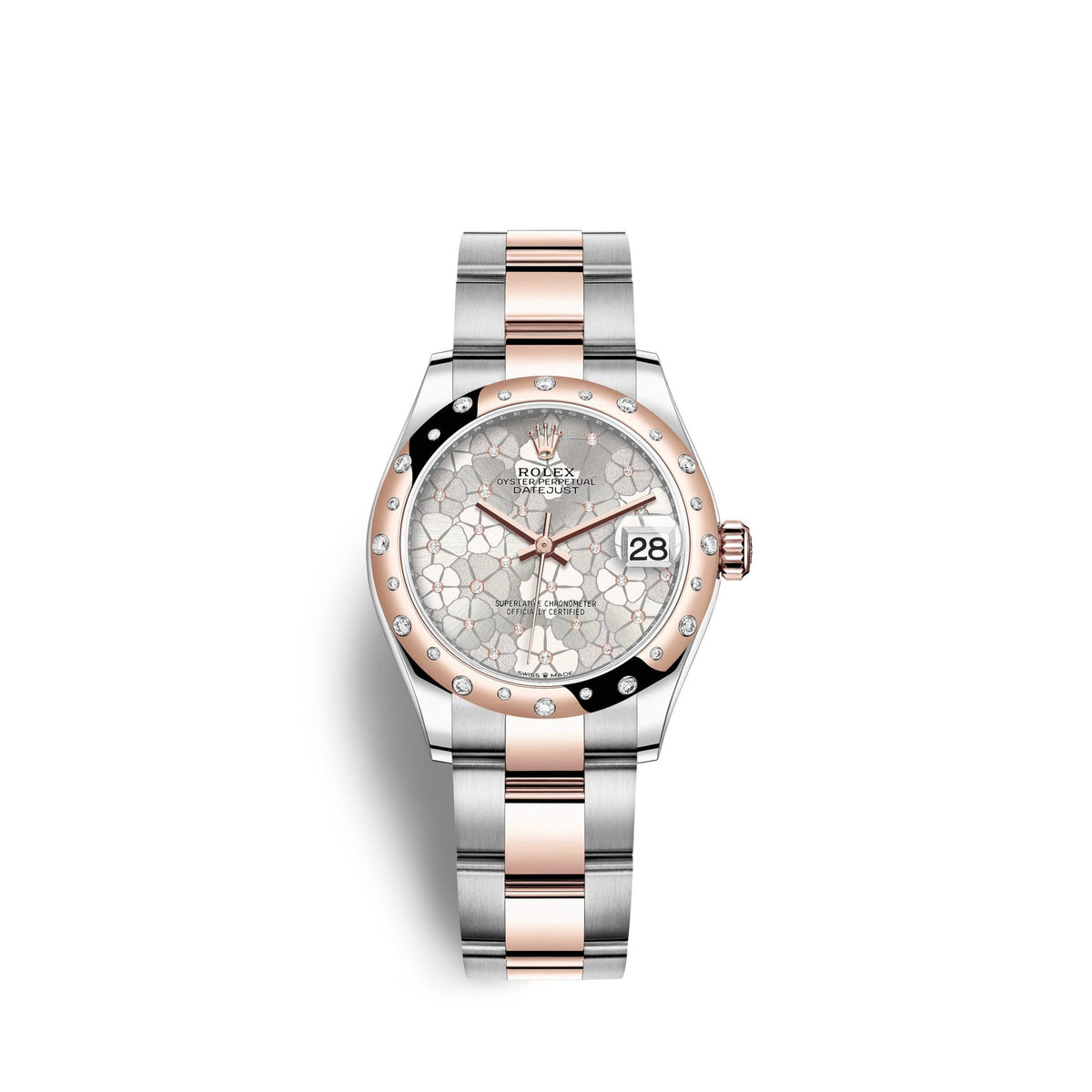 Datejust 31mm, Oystersteel and 18k Everose Gold with Diamonds, Ref# 278341rbr-0031