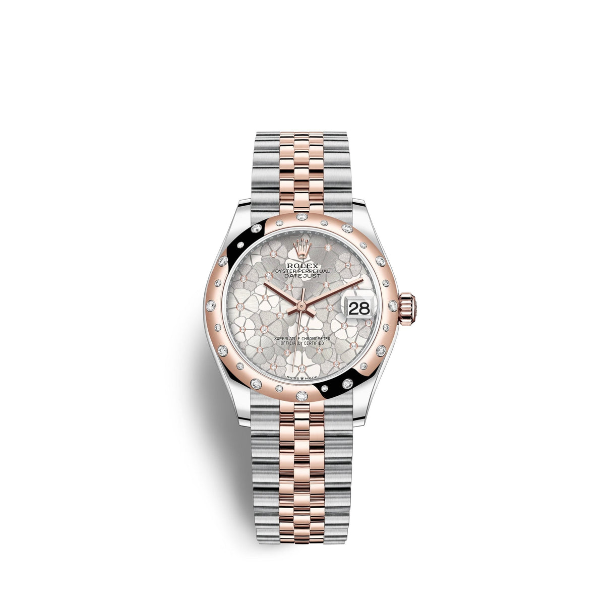Datejust 31mm, Oystersteel and 18k Everose Gold with Diamonds, Ref# 278341rbr-0032