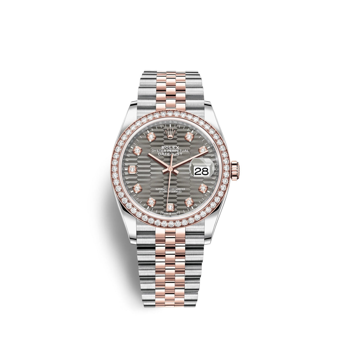Datejust 36mm, Oystersteel and 18k Everose Gold, Ref# 126281rbr-0029