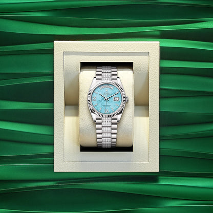 Day-Date 36, 18k White Gold with Diamond-set, 36mm, Ref# 128239-0045