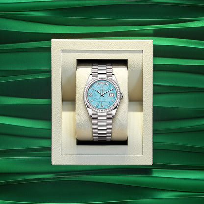 Day-Date 36, 18k White Gold with Diamond-set , 36mm, Ref# 128349rbr-0031