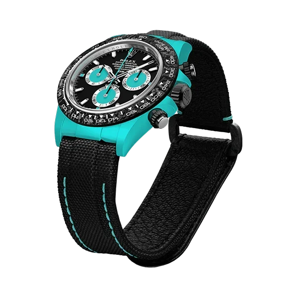 Diw Daytona quartz fiber celeste 40mm oyster black
