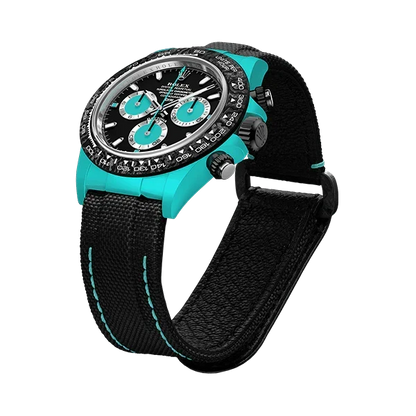 Diw Daytona quartz fiber celeste 40mm oyster black