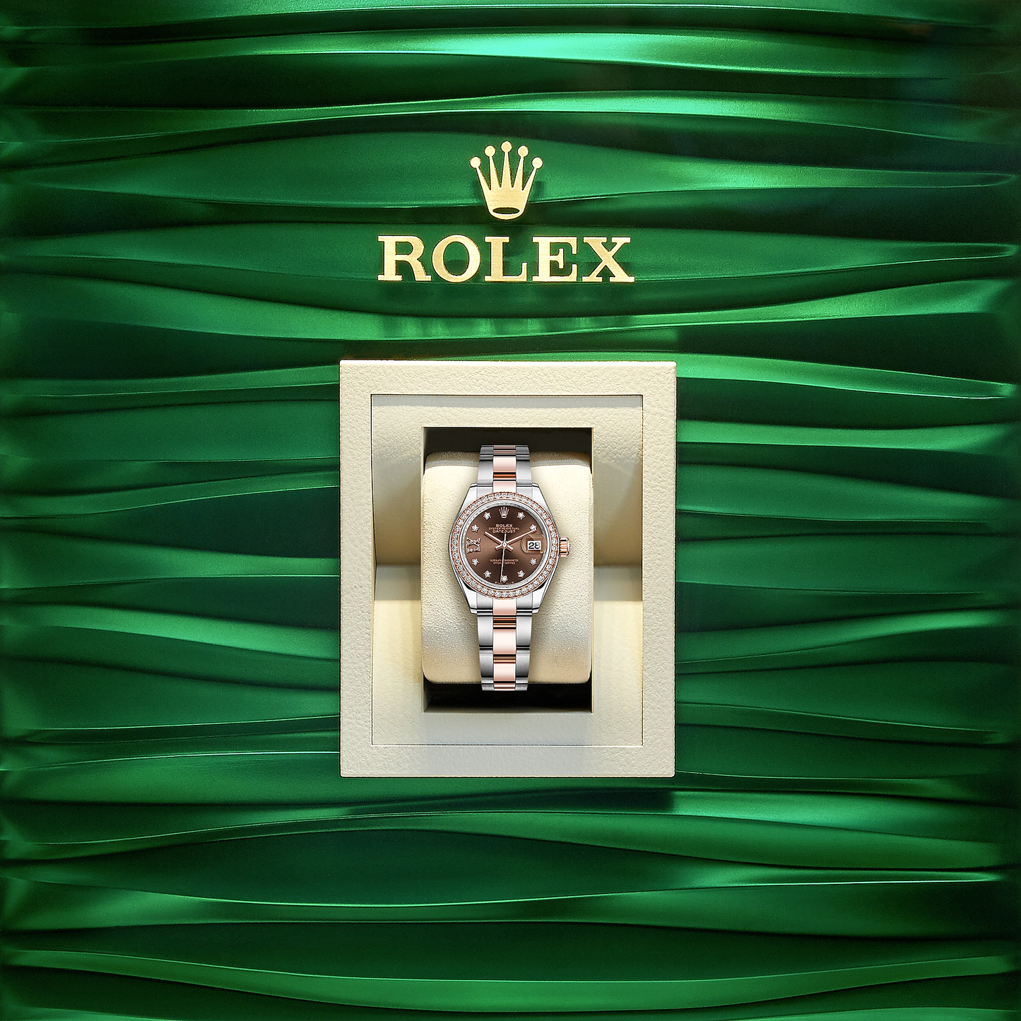 Lady-Datejust 28, Oystersteel and 18k Everose Gold, Ref# 279381RBR-0004