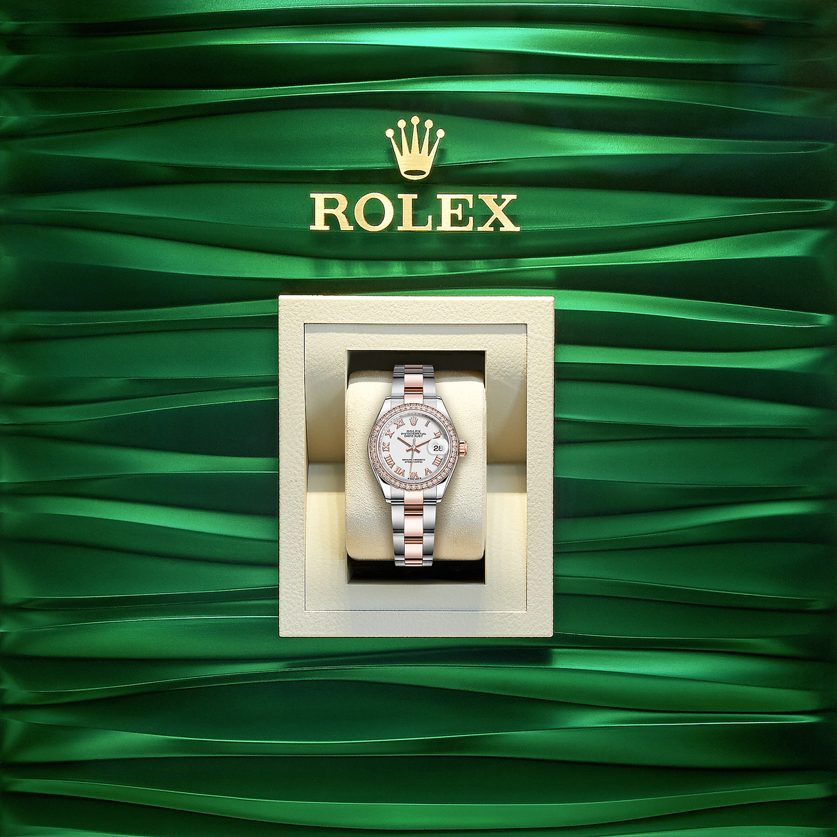 Lady-Datejust 28, Oystersteel and 18k Everose Gold, Ref# 279381RBR-0022