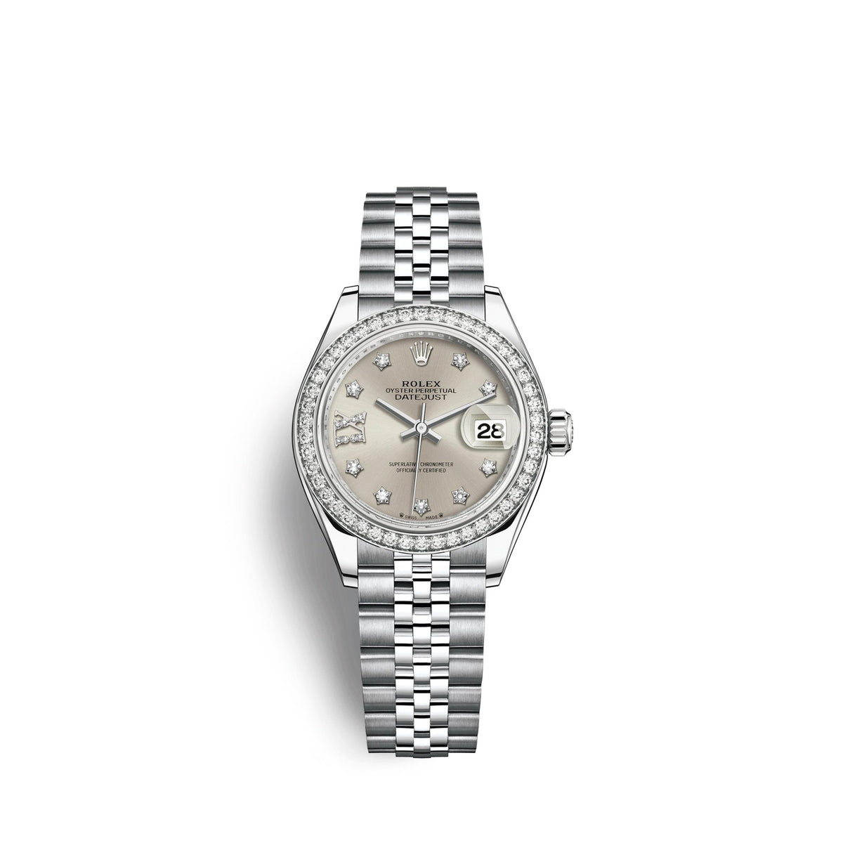 Lady-Datejust 28, Oystersteel and 18k White Gold, Ref# 279384RBR-0021
