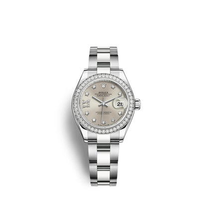 Lady-Datejust 28, Oystersteel and 18k White Gold, Ref# 279384RBR-0022