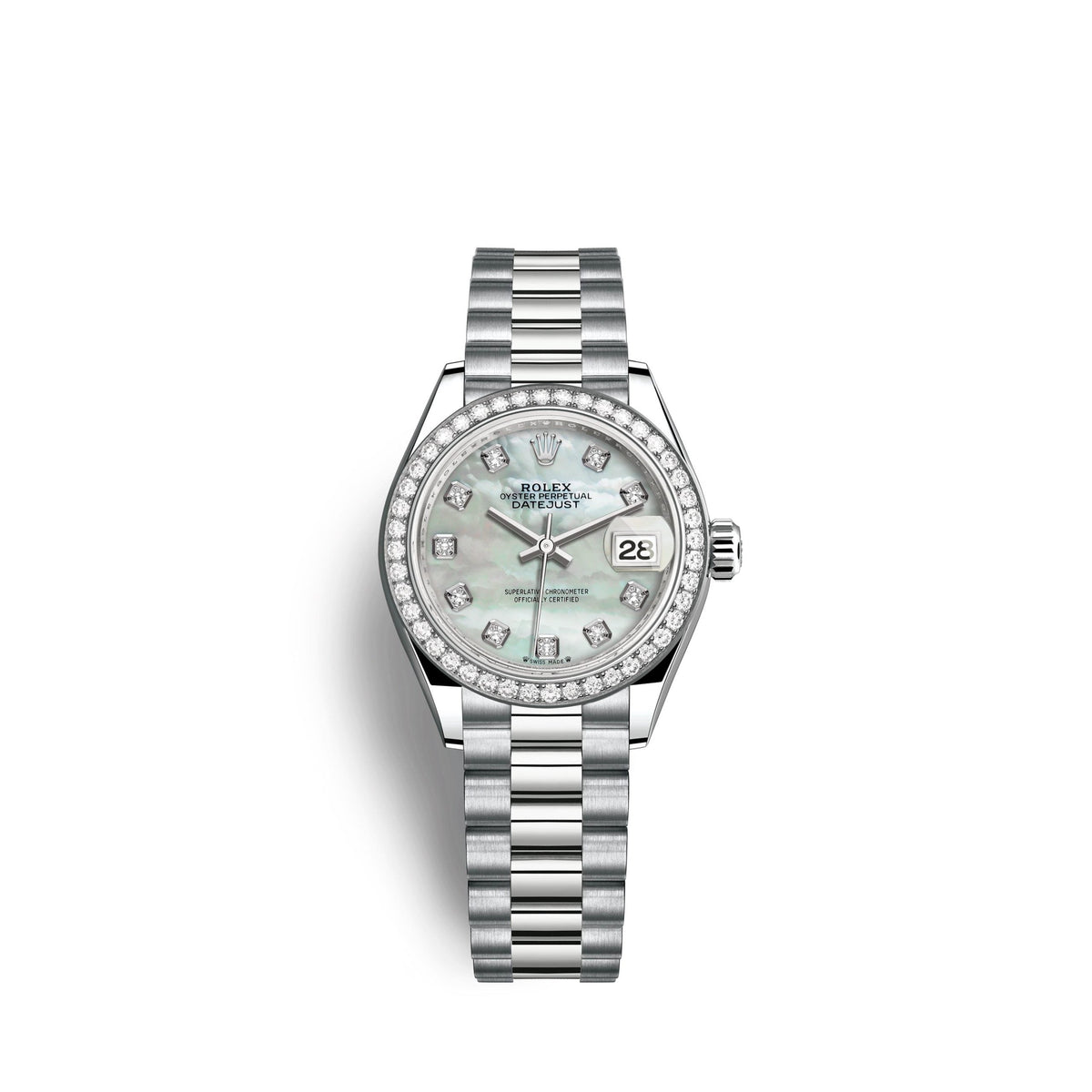 Lady-Datejust 28mm, 18k White Gold, Ref# 279139rbr-0008