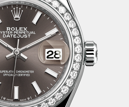 Lady-Datejust 28mm, 18k White Gold, Ref# 279139rbr-0009