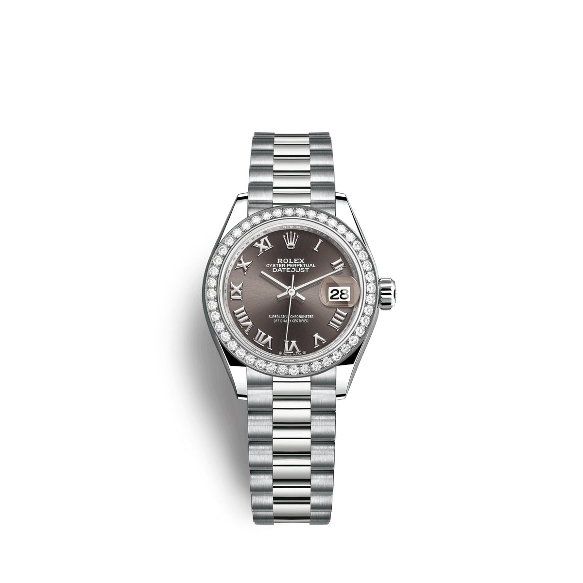 Lady-Datejust 28mm, 18k White Gold, Ref# 279139rbr-0010