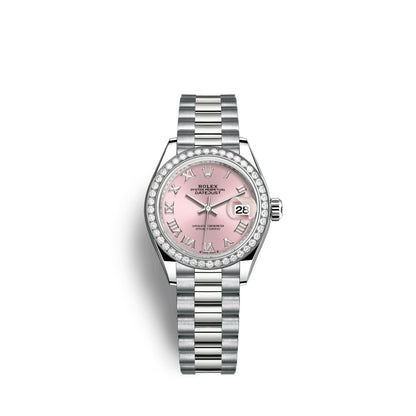 Lady-Datejust 28mm, 18k White Gold, Ref# 279139rbr-0012