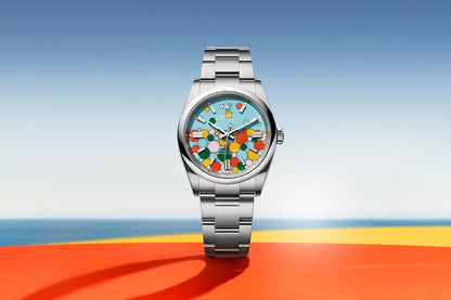Oyster Perpetual 31, Turquoise blue, Celebration motif, Oystersteel, 31mm,  Ref# 277200-0010