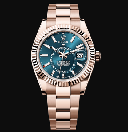 Sky-Dweller Everose Gold Blue-Green Turquoise Men’s Watch
