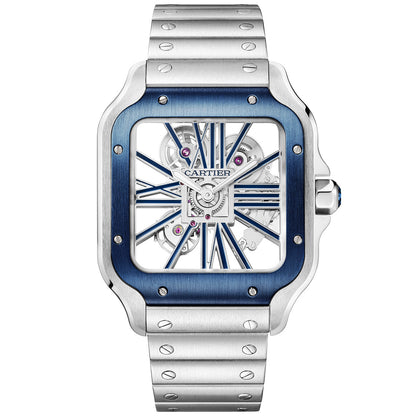 Santos de Cartier Large Skeleton/Blue Dial Men’s Watch