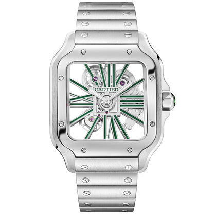 Santos de Cartier Large Skeleton/Green Dial Men’s Watch