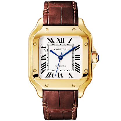 Santos de Cartier Medium Automatic 18ct Yellow Gold Bracelet Watch